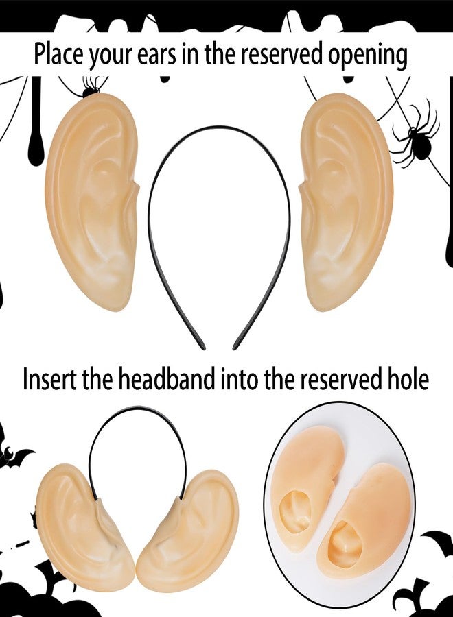 Fengek Fake Pig Ears Headband - Oversized Big Ears Costume Accessory for Halloween Cosplay Party Dress Up - Image 3